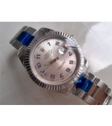 Rolex Datejust II 41mm Swiss Automatic Watch-White Dial Numeral Hour Markers-Stainless Steel Oyster Bracelet 