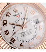 Rolex Sky-Dweller Automatic Watch Rose Gold White Dial