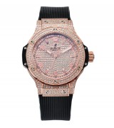 Hublot Big Bang 38mm Automatic Watch Rose Gold Black Strap