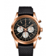 Breitling Transocean Automatic Chronograph Rose Gold Black Dial 43mm