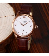 MontBlanc Star Edition Automatic Watch Small Seconds - Rose Gold White Dial - Brown Leather Strap