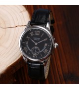 MontBlanc Star Edition Automatic Watch Small Seconds - Black Dial With Roman Numeral Marker - Black Leather Strap