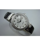 Omega Deville Ladymatic Diamonds Automatic Watch White Dial 34mm