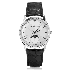 Jaeger LeCoultre Master Silver Dial Leather Mens Watch Q1368420