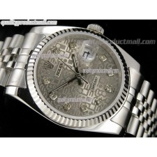 Rolex Datejust 36mm Swiss Automatic Watch-Grey Jubilee Dial ndex Hour markers-Stainless Steel Jubilee Bracelet 