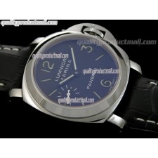 Panerai PAM111 Superlume Quartz Watch-Blue Dial/Subdials-Dark Tan Calf Leather Strap 