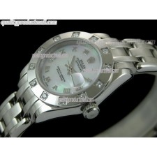 Rolex Masterpiece Ladies Automatic Watch-MOP Dial Silver Roman Markers-Stainless Steel Masterpiece Bracelet