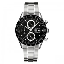 Tag Heuer Carrera 41MM Automatic Chronograph-Black Dial White Ring subdials-Stainless Steel Bracelet