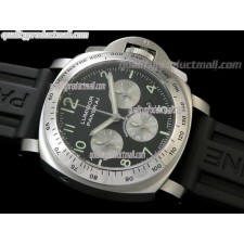 Panerai Ultimate Daylight PAM162 Chronograph-Black Dial Silver Subdials-Black Rubber Strap