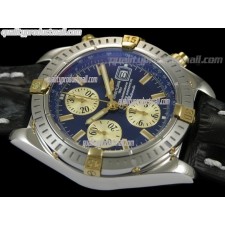 Breitling Choromat Evoluliton V3 Chronograh - Blue Dial - Bi Tone - Leather Strap