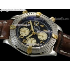 Breitling Choromat Evoluliton V3 Chronograh - Black Dial - Bi Tone - Brown Leather Strap - Numerals