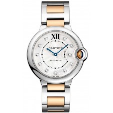 Cartier Ballon Bleu Silver Swiss 2824 Automatic Ladies Watch WE902031 