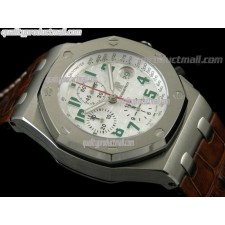 Audemars Piguet Royal Oak Pride of Mexico Limited Edition Chronograph-White Checkered Dial-Brown Leather Bracelet