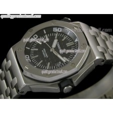 Audemars Piguet Royal Oak Chronograph-Black Checkered Dial Numeral Hour Markers-Stainless Steel Strap