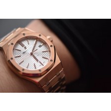 Audemars Piguet 15400 Automatic Watch Rose Gold-White Dial