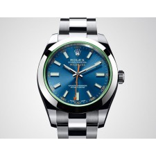 Rolex Milguass 116400GV-1 Automatic-Blue Dial Index Hour Markers-Stainless Steel Oyster Bracelet