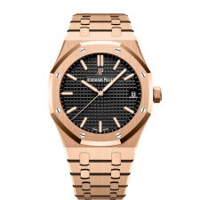 Audemars Piguet 15400 Automatic Watch Rose Gold-Black Dial