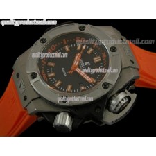 Hublot Big Bang King Diver 400m Automatic Watch-Orange Dial Luminous Bar Markers-Orange Rubber Strap