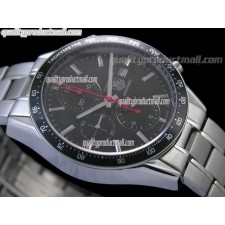 Tag Heuer Carrera Racing 41MM Automatic Chronograph-Black Dial, Black subdials-Stainless Steel Bracelet 