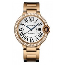 Cartier Ballon Bleu Automatic Watch WJBB0037 Rose Gold Diamonds Bezel 36mm