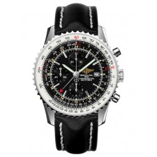 Breitling Navitimer World Automatic Chronograph Black Leather 46mm