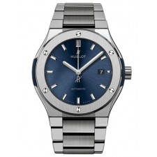 Hublot Classic Fusion Automatic Watch Blue Dial 585.NX.7180.NX 42mm 