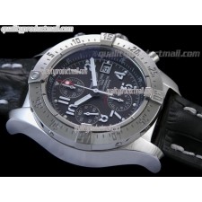 Breitling Skyland Avenger Chronograph-Grey Dial Grey Subdials-Black Leather Bracelet