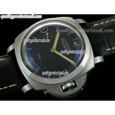 Panerai Luminor PAM127 1950 G Series Handwound Watch-Black Dial-Black Leather Strap