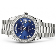 Rolex Day-Date 228349 Swiss Automatic Watch Blue Dial Diamonds Bezel 40MM