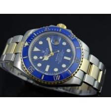 Rolex Submariner 116613 Automatic 18k Gold-Luminous Blue Dial-Stainless Steal Strap （Rolex submariner blue dial replica）