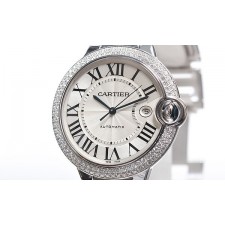 Cartier Ballon Bleu Swiss 2836 Automatic Man Watch 42mm Diamond Bezel