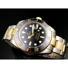 Rolex Submariner 16613 Automatic 18k Gold-Black Luminous Dial-Stainless Steel Strap