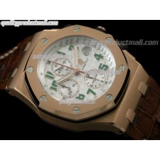 Audemars Piguet Royal Oak Pride of Mexico Limited Edition Chronograph 18K Rose Gold-White Checkered Dial-Brown Leather Strap