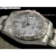 Rolex Explorer II 40MM Swiss GMT Hour Automatic Watch-White Dial White Dot markers-Stainless Steel Oyster Bracelet