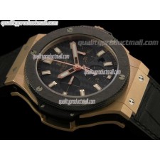 Hublot Big Bang Evolution Ultimate Chronograph 18k Rose Gold-Matt Black Dial Lumed Steel Markers-Black Leather Strap
