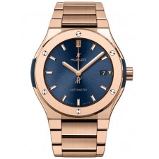 Hublot Classic Fusion Automatic Watch Blue Dial 558.OX.7180.OX 33mm 