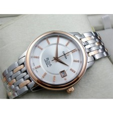 Omega De Ville Automatic 18k Rose Gold-White Dial-Gormment Markers-Stainless Steal Strap