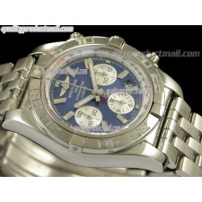 Breitling Chronomat B01 Ultimate 316F Chronograph-Blue Dial White Subdials Index Hour Markers-Stainless Steel Bracelet