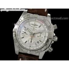 Breitling Chronomat B01 Chronograph-White Dial Index Hour Markers-Stainless Steel Bracelet