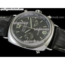 Panerai Ultimate Daylight PAM214 Radiomir Chronograph-Black Dial Black Subdials-Black Leather Strap