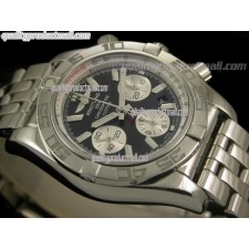 Breitling Chronomat B01 Chronograph-Black Dial Index Hour Markers-Stainless Steel Bracelet