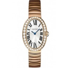 Cartier Baignoire Silver Swiss 2824 Automatic Ladies Watch WB520002