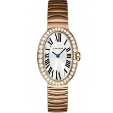 Cartier Baignoire Silver Swiss 2824 Automatic Ladies Watch WB520002
