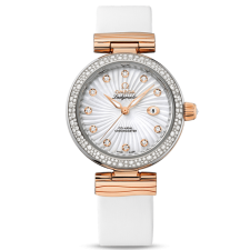 Omega Deville Ladymatic Swiss Automatic Watch White Leather 34mm