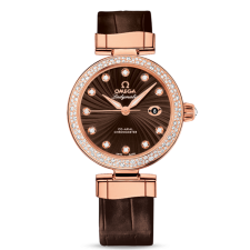 Omega De Ville Ladymatic Automatic Watch Brown Leather Strap 34mm