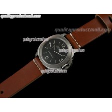 Panerai PAM177 Titanium Handwound Watch - Dark Tan Leather Strap