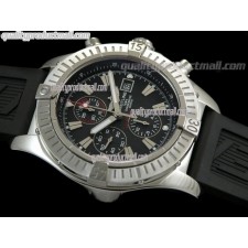 Breitling Blacksteel Super Avenger 48MM-Black Dial Black Subdials-Black Rubber Strap