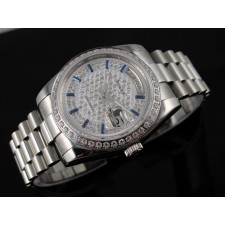 Rolex Day-Date E727 Automatic-Diamond Dial Gormment Markers-Stainless Steel Strap