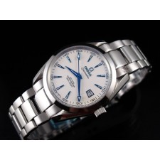 Omega Sea-Master OM6231 Automatic-White Dial-Precision Blue 3 Needles-Blue Gormment Markers-Brushed Stainless Steel Strap