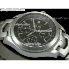 Tag Heuer Link Automatic 200M Chronograph-Black Dial-Brushed Stainless Steel Bracelet